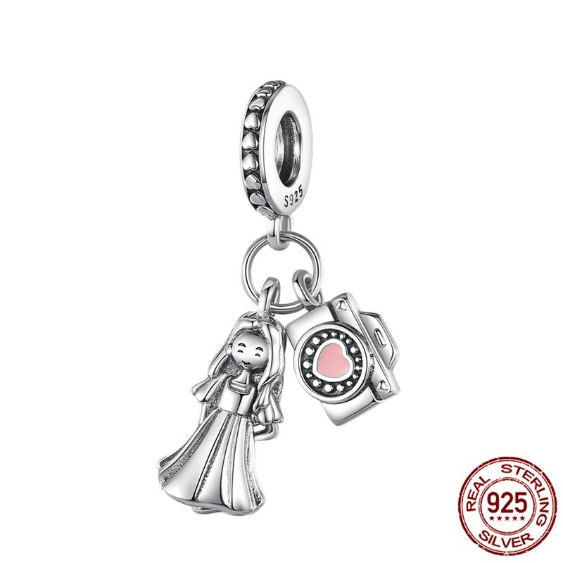 Luggage Airplane Passport Three-Piece Setcopper Charms Fitoriginal Bracelet Jewelry Making For Women Gift