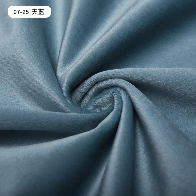 High Quality Thickend Velvet Fabric Soft By The Meter for Sofa Covers Pillowcases Curtain Sewing Velour Cloth Anti-wrinkle Blue