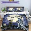 3pcs Duvet Cover Set (1*Duvet Cover + 2*Pillowcase, Without Core), Corpse Bride Print Bedding Set, Bedroom Decor, All‑Season, Birthday Gift