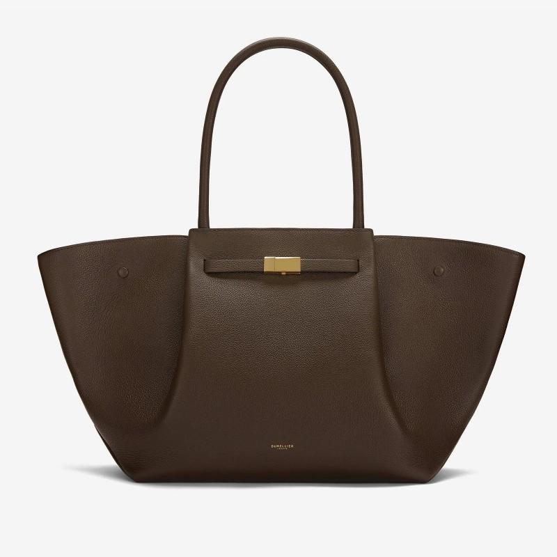 Demellier Torba Tote ze Skóry w Kształcie Skrzydła Damska Duża Pojemność Crossbody na Ramię Miękka Pełnoziarnista Skóra Bydlęca Magnetyczna