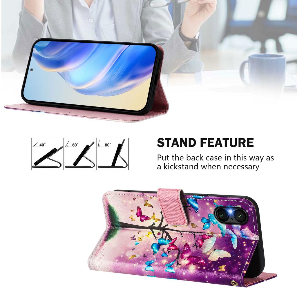 Butterfly Tree Luxury Painted Leather Case Wallet Book Style Cover for Sony Xperia 5 IV / 10 IV ,Xperia 1 V / 5 V / 10 V,Xperia 1 VI,5 VI,10 VI.