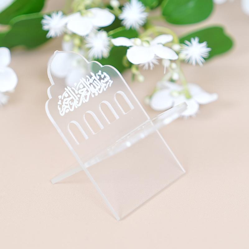 Muslim Ramadan Table Decor Rack Card Photocard Acrylic Stand Holder Eid Mubarak Holder Desk Ornament Party Supplies Ornament