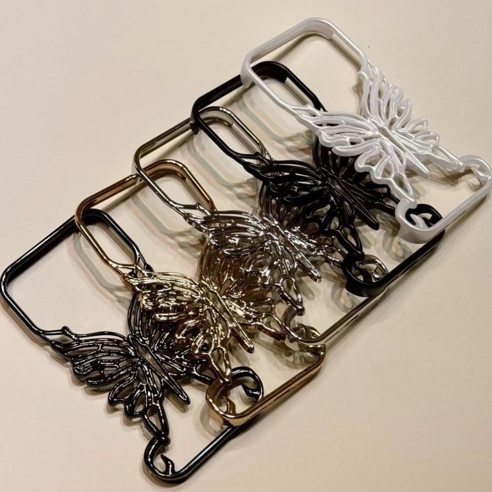 Artistic Hollow Butterfly Case For iPhone 17 Air 16 15 14 13 12 11 Pro Max Plus Hard PC 3D Cut-Out Plating Phone Funda