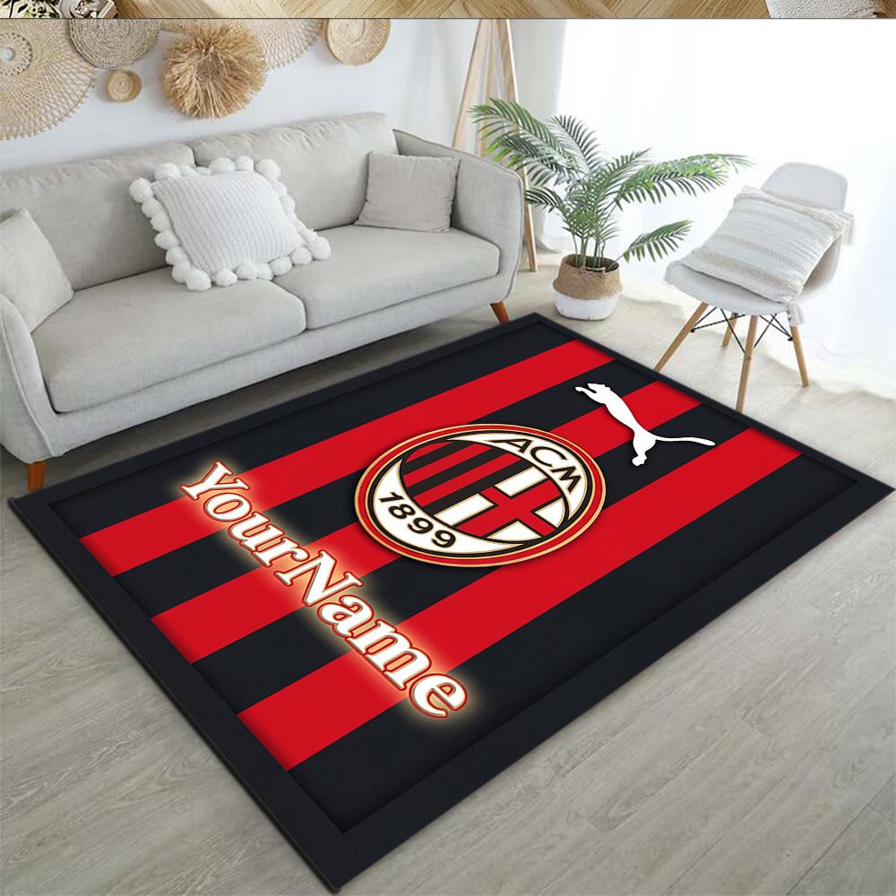 Ac Milan Customizable Name Floor Mat Suitable for Game Room Foyer Dormitory Dining Room Anti-slip Rug Decorate Offices