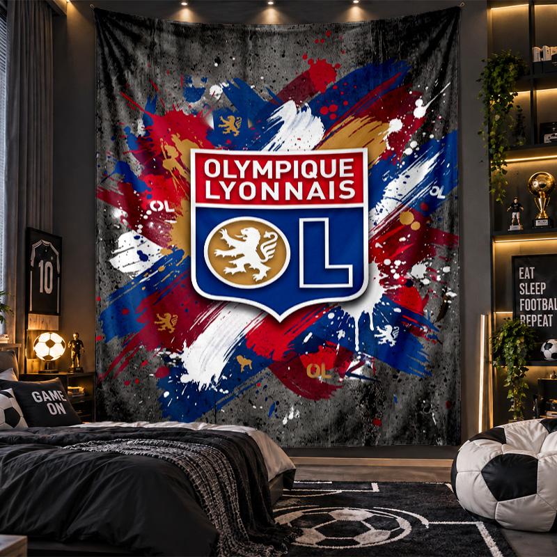 Wall Hanging Tapestry Lyon FC Print Cloth for Living Room Bedroom Home Decor