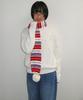 RONRON Hairy Pearl Embroidery Knit White
