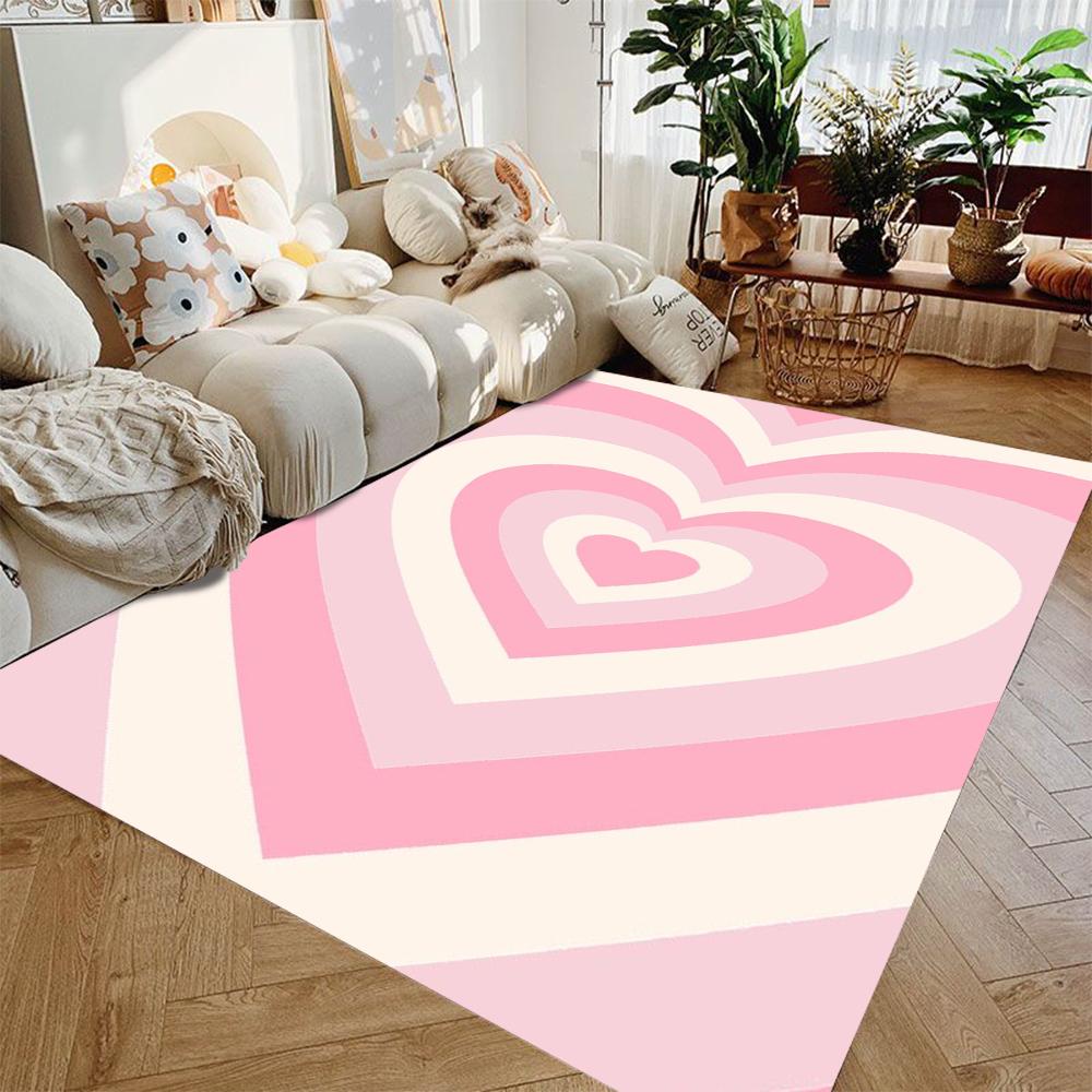 Red Love Carpet Suitable for Anti Slip Pads In Bedrooms Living Rooms Corridors Washroom Floor Mat Living Room Decoration
