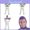 Buzz Lightyear Cosplay Costume For Kids Unisex Design Featuring Vibrant Green Lycra Fabric