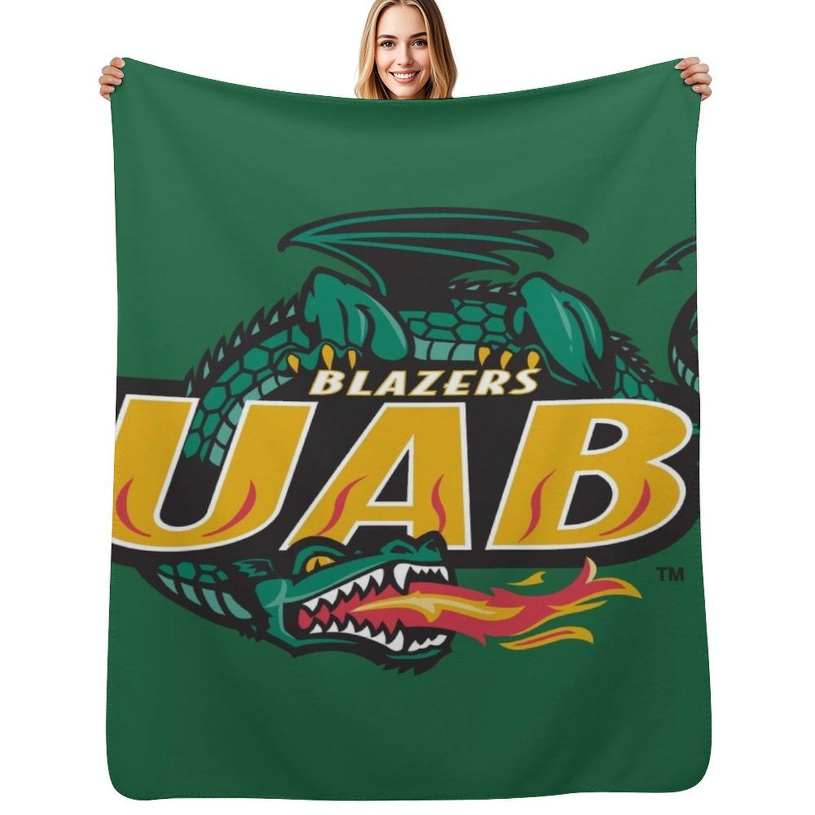 uab blazers Throw Blanket All Season Lightweight Soft Blanket for Bed Size: 75*100cm, Weight: 230 GSM