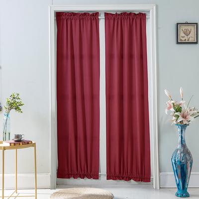Through The Rod French Door Curtain Solid Color Polyester Cotton Through The Rod Small Short Curtain Finished Curtain