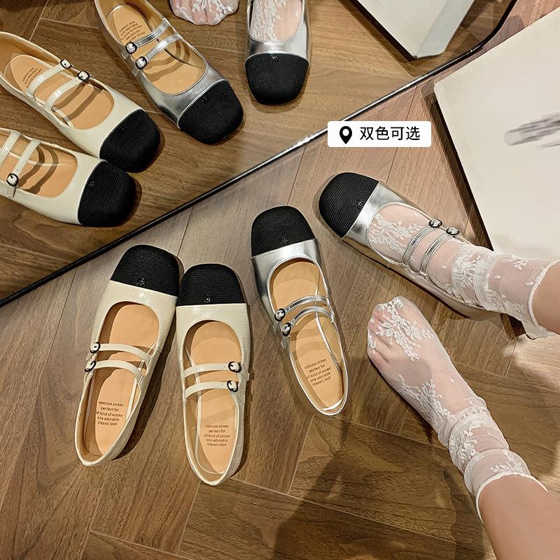 Sheepskin version~ French Xiaoxiangfeng Mary Jane women's shoes flat-soled retro buckle ballet shoes 2025 new single shoes