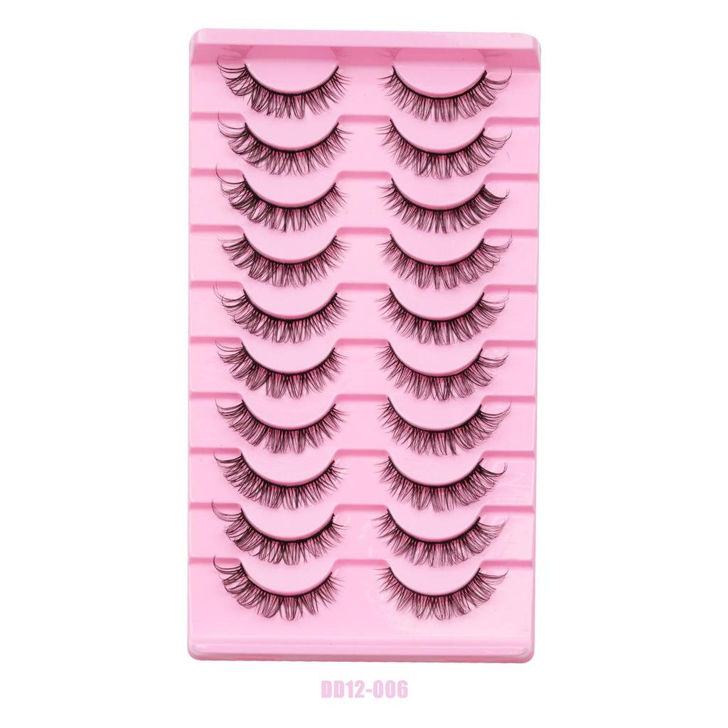 Five-Pair Set of Thick, Curly, 3D Fox-Eye Cat-Eye False Eyelashes
