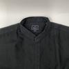 ORIAN KF99F Black Linen Washed Band Collar Long Sleeve Shirt tops XL blackUsed