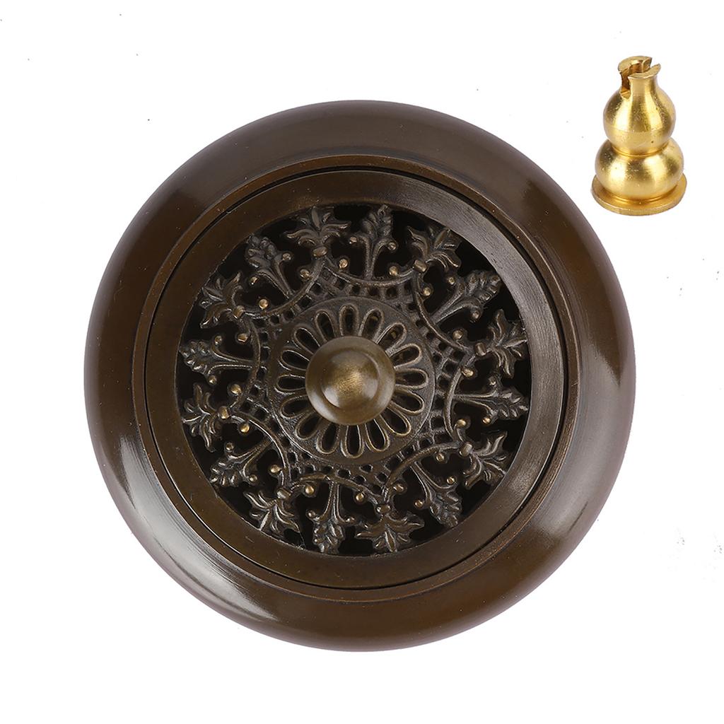 Household Copper Incense Burner Indoor Incense Burner Holders Craft Decoration (3.5 Inches)