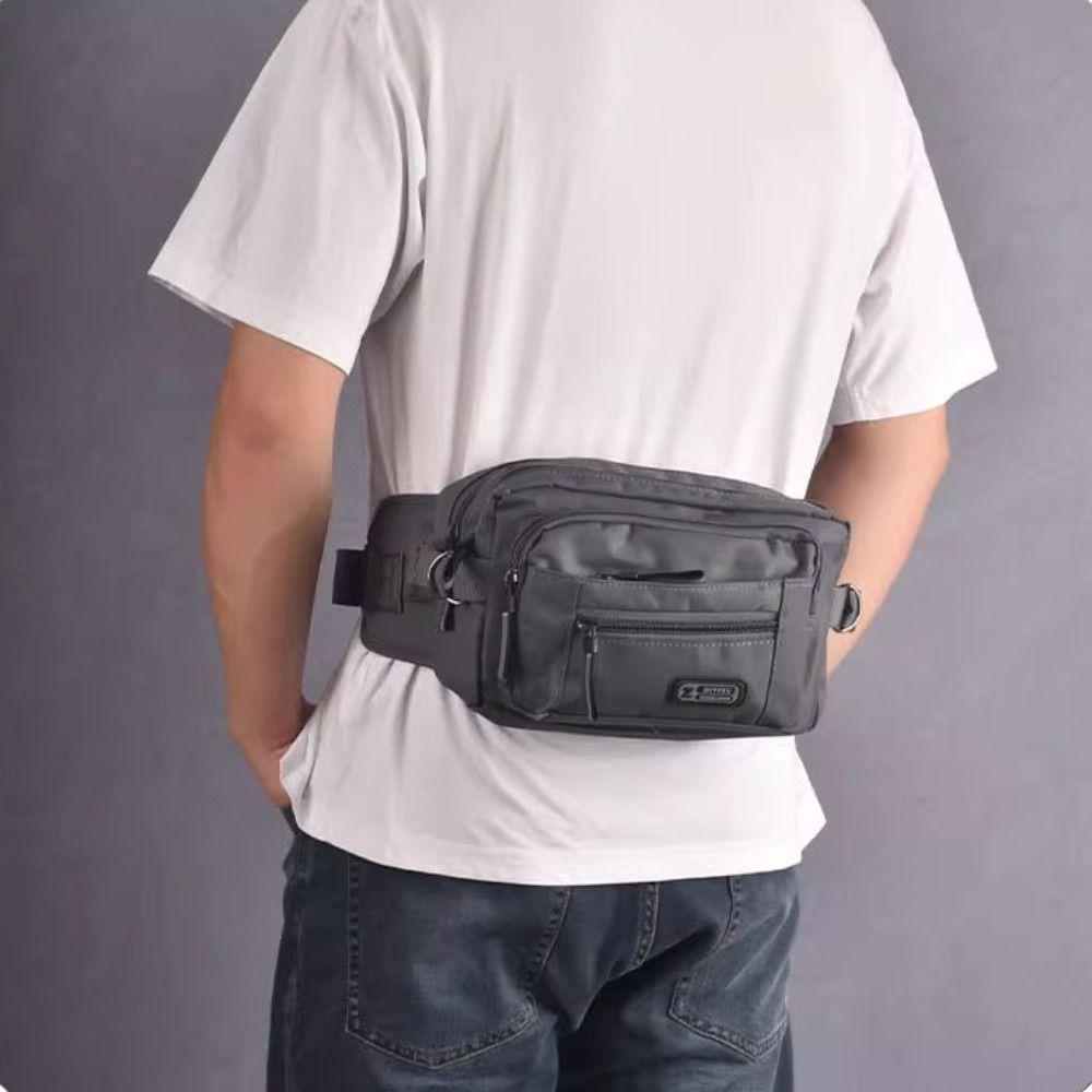 Large Capacity Sport Chest Bag Multi Layer Fanny Pack Simple Waist Bag  Unisex