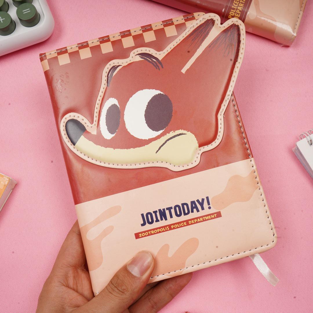 Zootopia Nick Leather Diary: Cute Cartoon-Style Cover, Thickened Student Edition