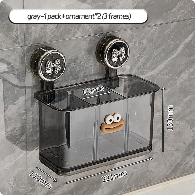 Bathroom Shelf Cosmetics Storage Rack Suction Cup Non Perforated Wall Mounted Storage Box Household Storage