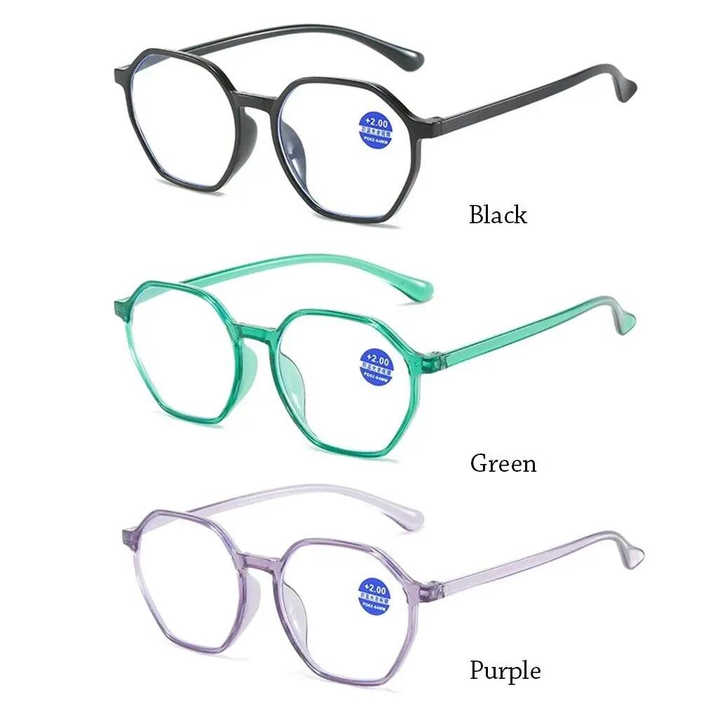 Polygonal Square Frame Anti-Blue Light Reading Glasses Urltra-Light Eye Protection Men Women Elegant Comfortable Eyeglasses
