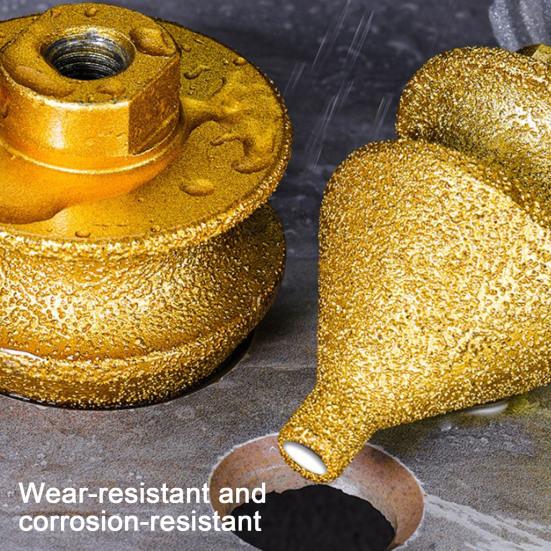 High-density Diamond Abrasive Drill Bit Chamfering for Grinder, 4-in-1 Hole Saw, Beveling Grinding Head Marble Chamfering/Hole Enlarging/Polishing/Arc