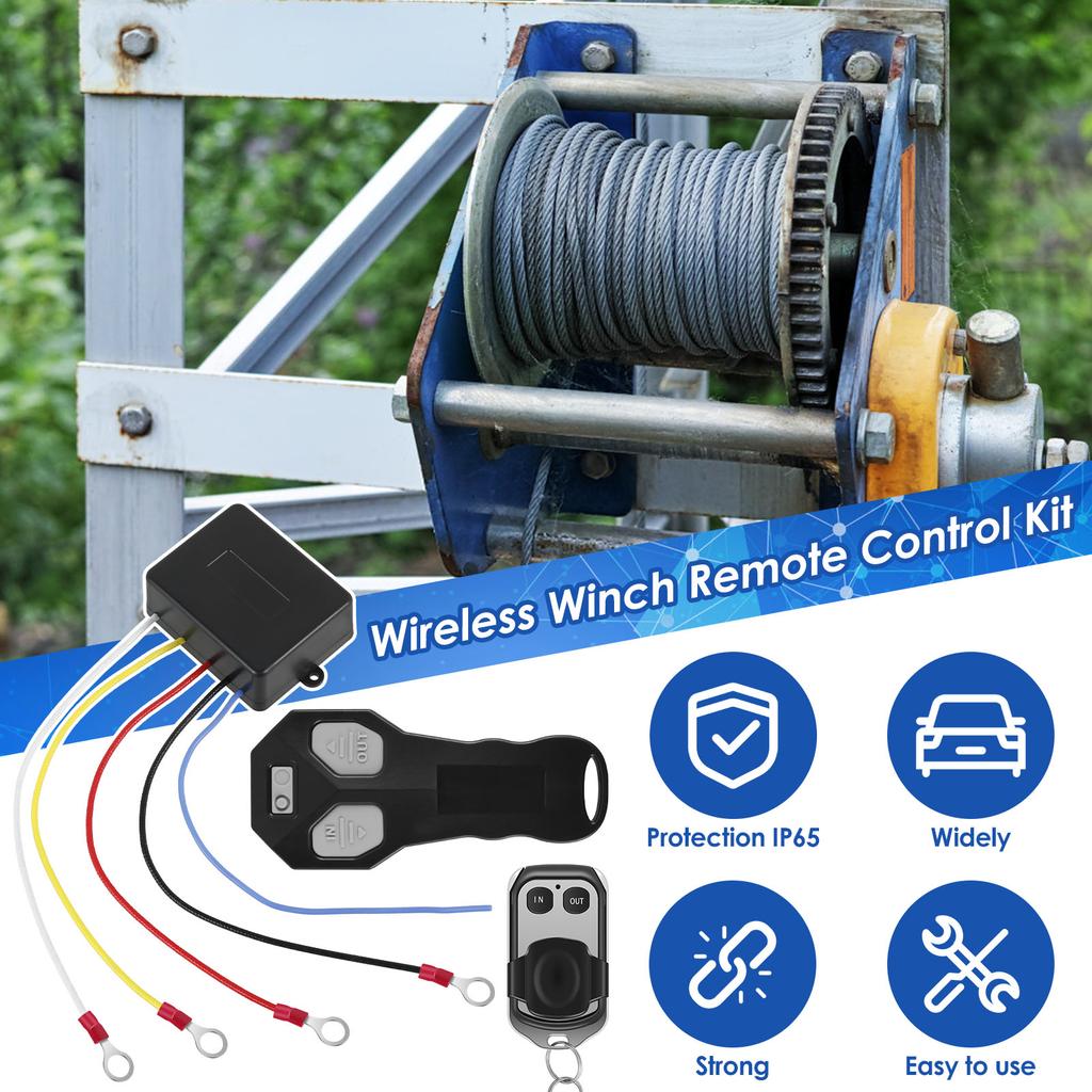 Wireless Winch Remote Control Kit 12V Universal Car Wireless Winch Electric Remote Control IP65 Waterproof Winch Remote