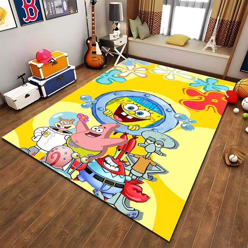 Bright Cartoon Ocean Floor Rug Suitable for Use As an Anti-slip Game Mat for Living Room and Bedroom Sofas