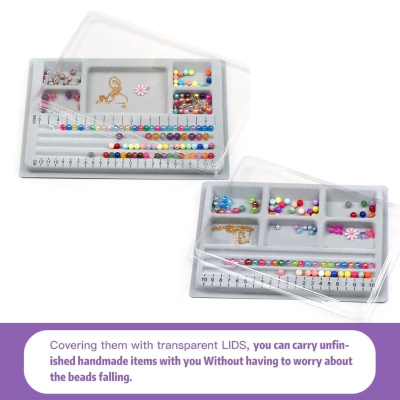 Durable Plastic Beading Mat Tray for Jewelry Making and Bead Organization Flocked Beading Boards Tray Bead Pad Necklace