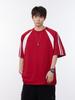 Camiseta Deportiva Casual Unisex con Bloques de Color y Hombro Caído, Cuello Redondo - Ideal para Uniformes de Equipo