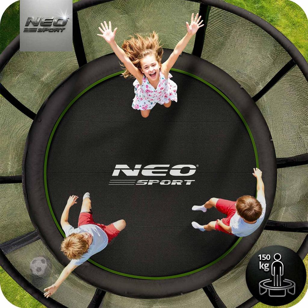 Trampolina Ogrodowa 15Ft/465Cm Z Siatką Zewnętrzną I Drabinką Neo-Sport