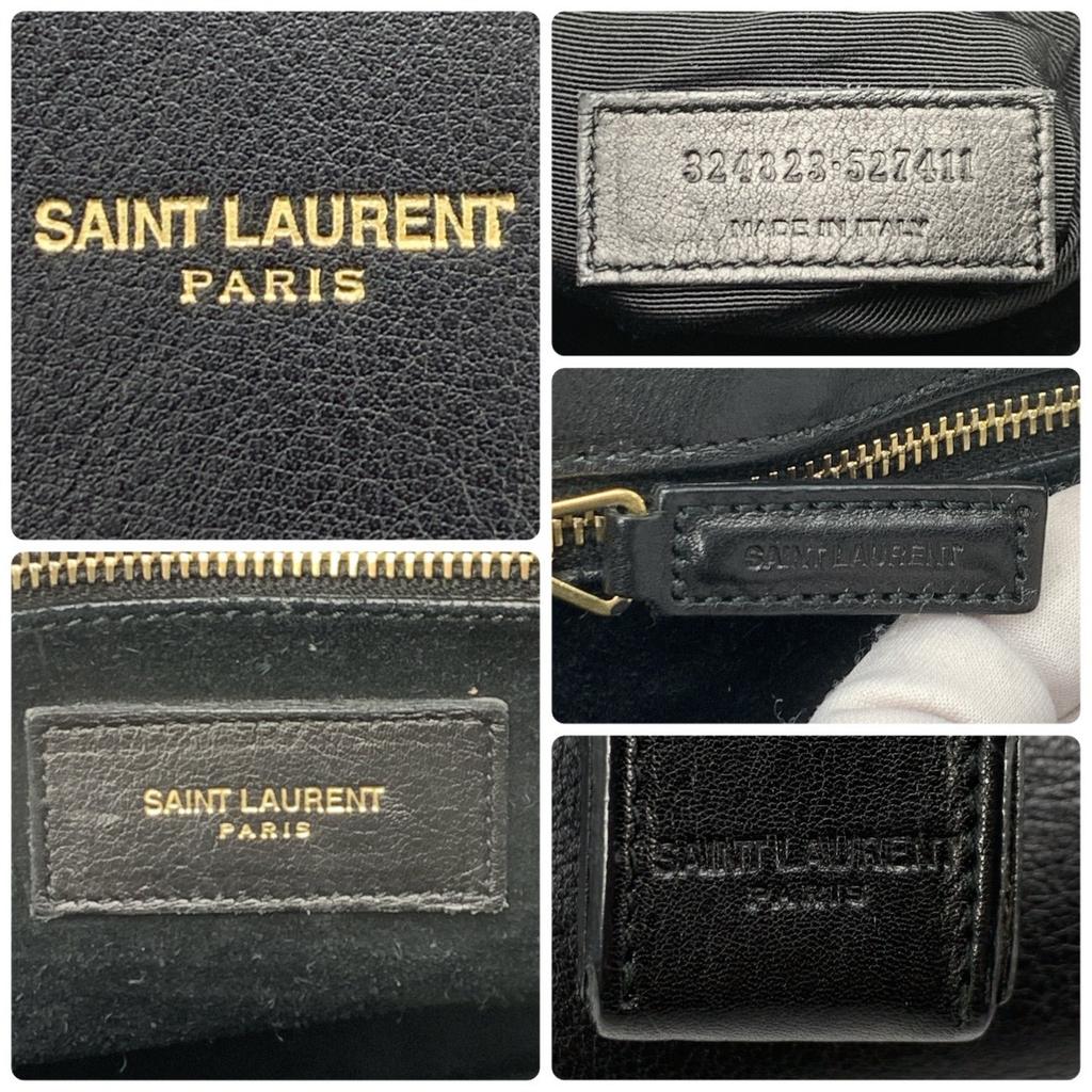 SAINT LAURENT PARIS YSL 2way Sac de Jour Shoulder Bag Tote Handbag Leather Black