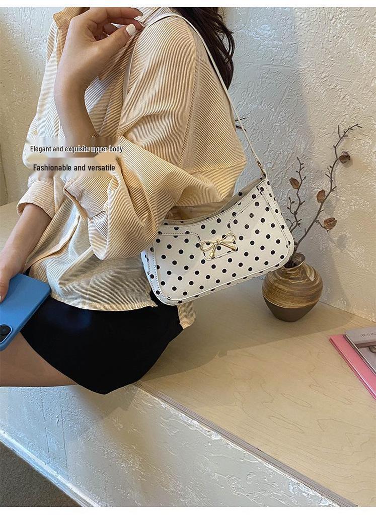 Exquisite Women's Polka Dot Crossbody Bag - 2026 Fashion Style, Versatile, High-End Feel, Single Shoulder or Underarm Wear.
