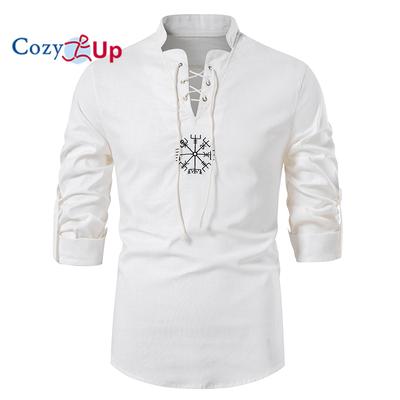 Cotton Linen Shirts for Men Embroidery Solid Bandage Pullover Chemise Veste Homme Streetwear Breathable Loose Yoga Clothes