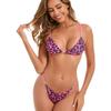 Europäischer & Amerikanischer Leopardendruck Schnür-Bikini: 3-teiliger Badeanzug für Damen