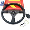 Italy V1 14inch 350mm Steering Wheel Flat Deep Dish Leather JDM Racing Sport With Horn Button With Logo