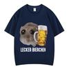 Sad Hamster Delicious Beer Funny Meme Kawaii Tshirt Unisex Unisex Fashion Hip Hop Tshirts Shortsleeved Cotton Loose T Shirts