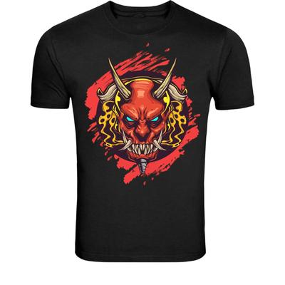 Japanese Oni Demon Mask T-Shirt Samurai Devil Graphic Tee