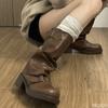 Autumn and Winter Fashion Retro Brown Western Cowboy Boots Women's Boots  New Look Slim Thick and Stacked Short Boots