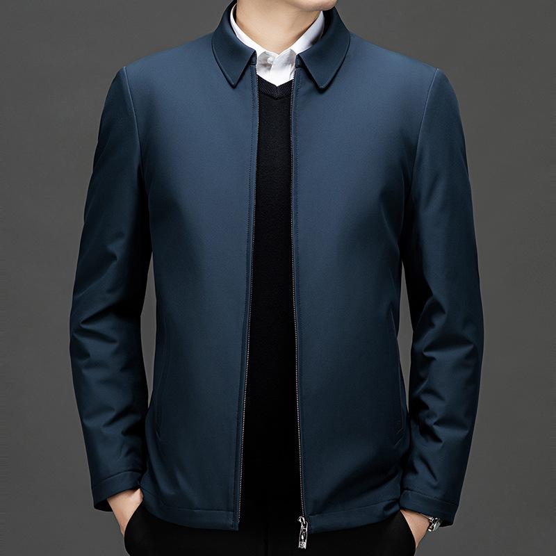 Fashionable Business Casual Lapel Cotton Jacket Men's Winter New Korean Style Pure Color Warm Cotton Jacket