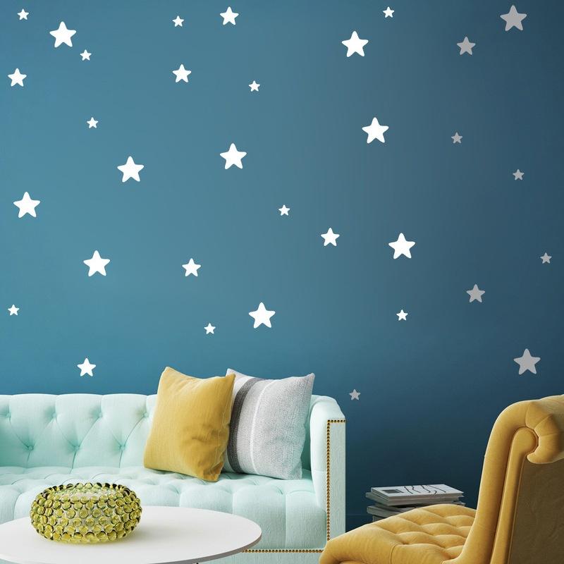 39PCS Five-Pointed Star Cartoon Children's Room Full of Stars Wall Stickers Removable Wall Sticker