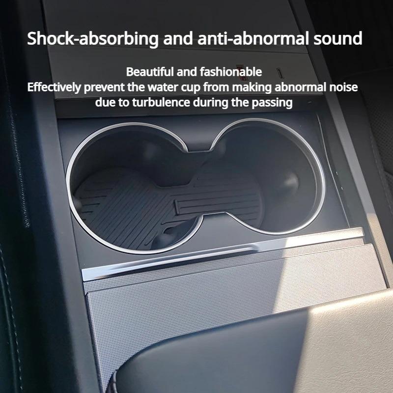 Central Control Water Cup Pad for Tesla Model Y LAUNCH 2025/Model 3 Highland Silicone Drink Coaster Antiskid Cup Mat Accessories