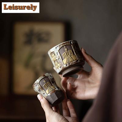 High-end Zhiye Fire Ceramic Teacup Handmade Grottoes Buddha Master Cup Tasting Tea Mug Single Chazhan Kung Fu Tea Set Gift Box