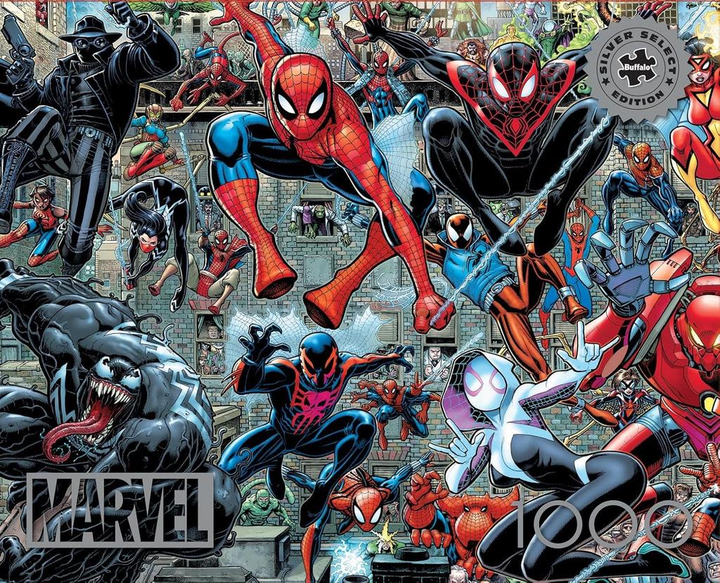 Buffalo Games Silver Select Marvel Jigsaw Puzzle for Adults A Challenging Puzzle Perfect for Game Nights Finished x - - - Spider-Verse - 1000-Piece -