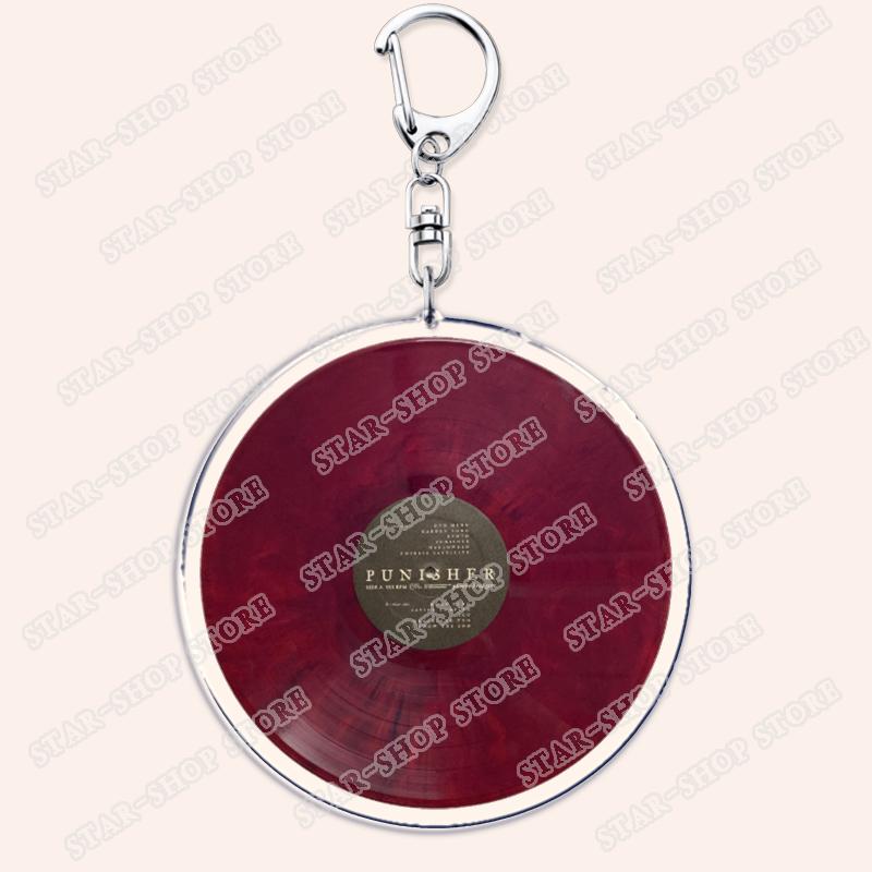 Aesthetic Indie Red Record Music Keychains for Women Accessories Bag Retro Vinyl Label Player Key Chain Fans Gifts Keyrings