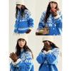 Dimanaf 2025 Blue Sweaters Cardigan Autumn Women Print O-Neck Sweaters Knitting Loose Pink Sweater