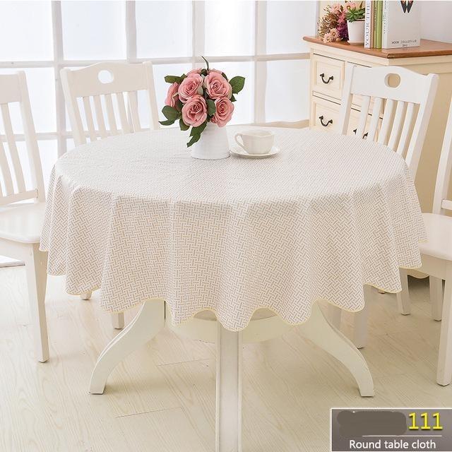 Flower Round Table Cloth Waterproof Pastoral Pvc Plastic Kitchen Tablecloth Oilproof Decorative Elegant Fabric Table Cover