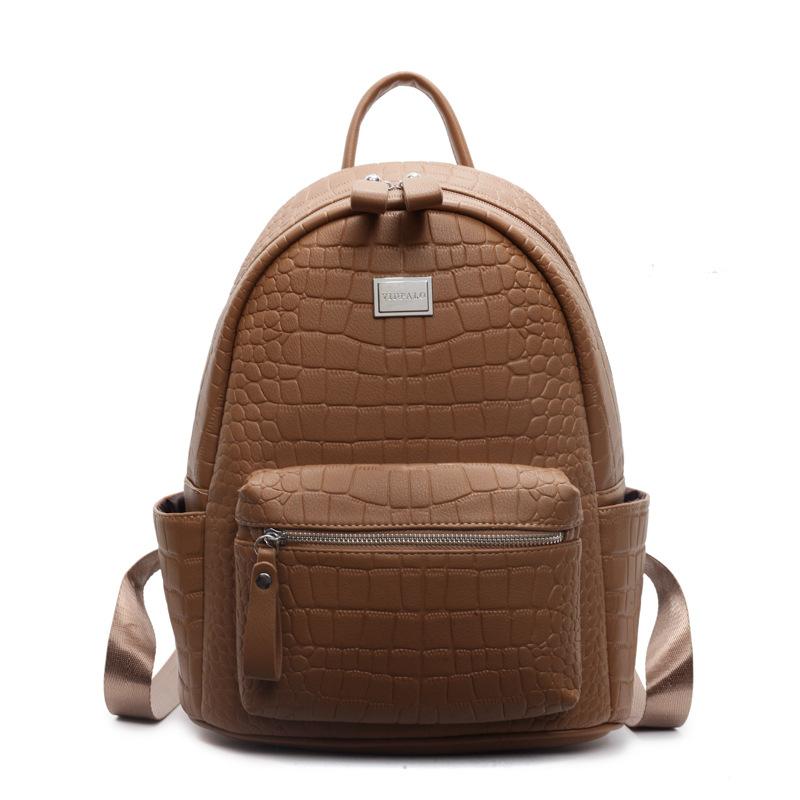 Embossed Fashionable Soft Leather Backpack for Women, Versatile for Commuting, Simple and Large Capacity Backpack, Travel Backpack large size