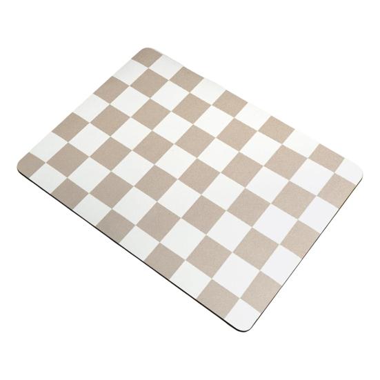 Plaid Coffee Machine Mat Absorbent Diatom Mud Drying Pad Easy-care Dining Table Mat Non-Slip Kitchen Bar Accessory