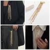Alloy Clothing Tie Pin Water Droplet Fringe Bead Fixed Ornament Tassel Chain Brooch Women Girls