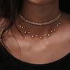 New Gold-plate Crystal Stars Pendant Necklaces For Women Necklace Multilevel Female Boho Vintage Jewelry Wedding Gift
