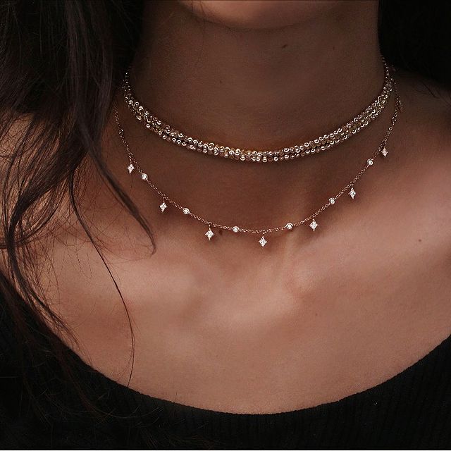 New Gold-plate Crystal Stars Pendant Necklaces For Women Necklace Multilevel Female Boho Vintage Jewelry Wedding Gift