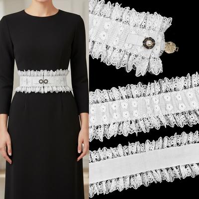 Slimming Body Elastic Width Belt High Waist Corset Waistband Women Fashion Lace Belt  Female